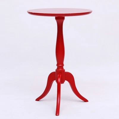 Vintage 70s Tripod Side Table Red Opal Kleinmöbel Height 52,5 CM Ø 34,5 CM 6.Z - Image 1 of 4
