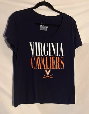 Russell Athletic Womens L Navy Blue Virginia Cavaliers Short Sleeve Cotton Tee - Image 1 of 4