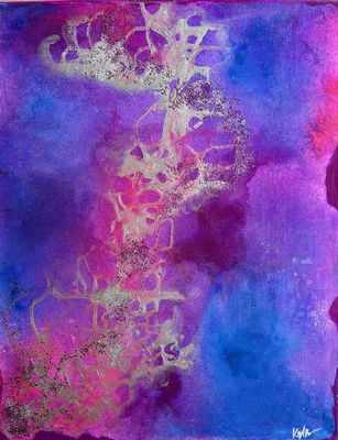 *AS IS* Original Kayla Braden “Milky Way” Acrylic Fluid Painting on Canvas 🌌🩷 - Image 1 of 4