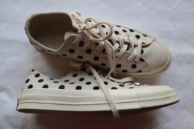 Unisex Cuero Marfil CONVERSE Todo Lunares Cordones Tenis Mujer 10.5 Hombre 8.5 Foto 1 de 4