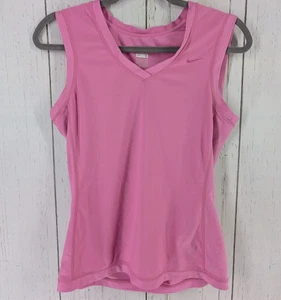 Nike Size Small Pink V Neck Active Sleeveless Womens Tank Top - Picture 1 of 7