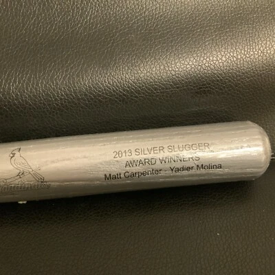 2013 Yadier Molina Matt Carpenter Silver Slugger 18" Mini Bat STL Cardinals SGA  - Image 1 of 4