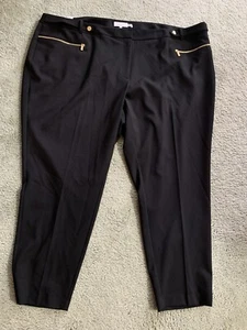 *NWT* Calvin Klein Womens Straight Slim Fit Taper Leg Black Dress Pant Size 24W - Picture 1 of 5
