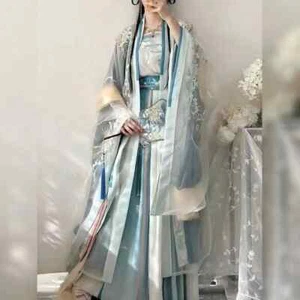 Vestido Hanfu Bordado Mujeres Lujo SongDynasty Disfraz Anime Juegos con disfraces Verde Rosa - Imagen 1 de 7