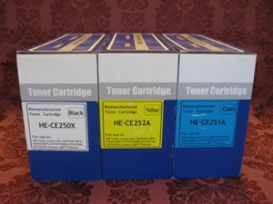 Compatible CE250X CE252A CE251A Toner for HP Color Laserjet CM3530 CP3520 CP3525 - Picture 1 of 1