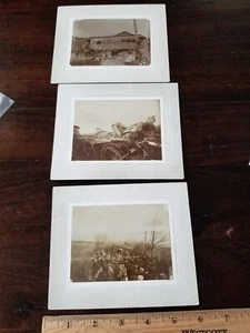3 1897 Cincinnati Ohio Area Identified Train Wreck Mounted Photographs - Picture 1 of 8
