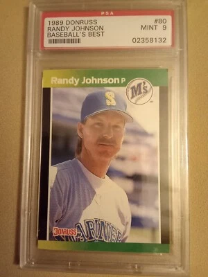 Donruss Baseballs Best Randy Johnson 1989 #80 graduado PSA 9 como nuevo novato béisbol Foto 1 de 3