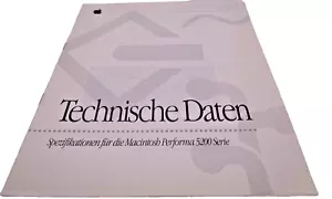 APPLE MACINTOSH -- TECHNISCHE DATEN: SPEZIFIKATIONEN MACINTOSH PERFORMA 5200 SER - Bild 1 von 3