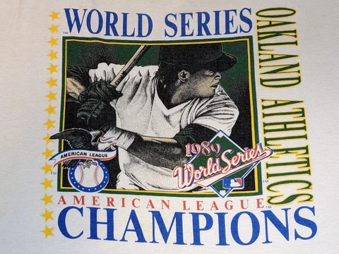 Vintage OAKLAND A’s 1989 Logo 7 AMERICAN LEAGUE CHAMPIONS Jose Canseco XL Shirt Cover