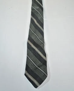 Senza marchio - Cravatta magra verde/nero/grigio/oro (56" x 2") - Foto 1 di 4