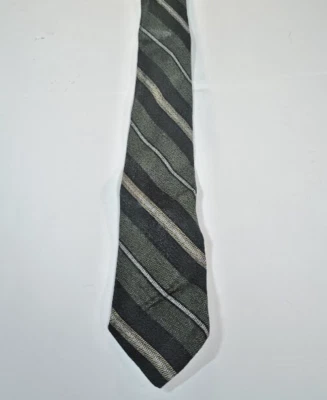 Unbranded - Green/Black/Grey/Gold Skinny Tie (56" x 2") - Image 1 of 4