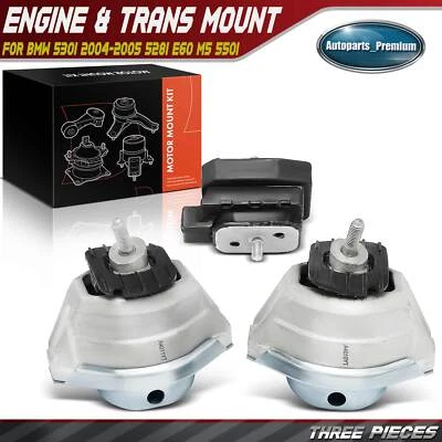3pcs Engine Mount & Transmission Mount for BMW 530i 2004-2005 528i E60 M5 550i - Image 1 of 4
