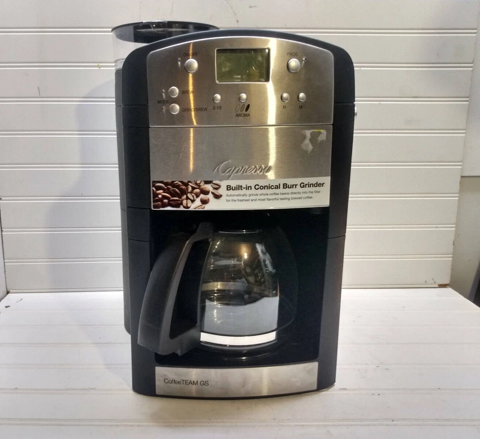 Capresso Coffee Team Maker Burr Grinder Stainless Drip Machine Glass Carafe 464 - Image 1 of 4