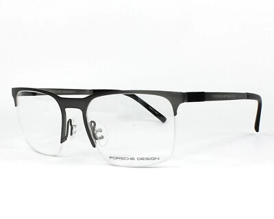 Marcos de gafas Porsche Design P8277 B gris redondo cuadrado media llanta 54-19-145 Foto 1 de 4