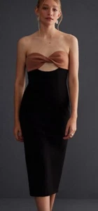 Misha Collection Two Tone Antonella Cut Out Midi Dress NWOT Size 12 UK RRP $330 - Picture 1 of 23