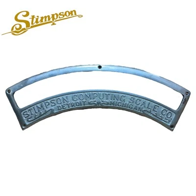 Stimpson 100 Lbs Capacity Computing Scale No 75 Logo /  Plaque / Badge W / Glass - Image 1 of 4