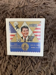 1985 Ronald Reagan Einweihung Abzeichen Pin Button 2" - SCHÖN! - Bild 1 von 3