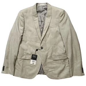 Topman Blazer Jacket Mens Size 42R Sports Coat Linen Blend Skinny Light Gray NEW - Picture 1 of 7