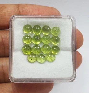 15 Pcs Natural AAA Green Round Peridot Cabochon Lot AAA Quality Loose Gems 5 MM - Picture 1 of 6
