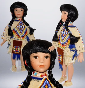 Vintage Native American Porcelain Indian Doll - Signed Numbered - Patricia Rose - Picture 1 of 6