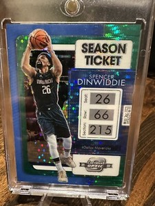 Spencer Dinwiddie 7 of /25 2021-22 Optic Green Season Ticket Mavericks Nets