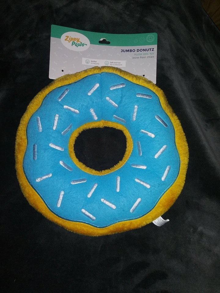 * NEW* Zippy Paws 11' Blueberry 🍩 Jumbo  Donutz Squeaky Toy For Dogs - Image 1 of 4