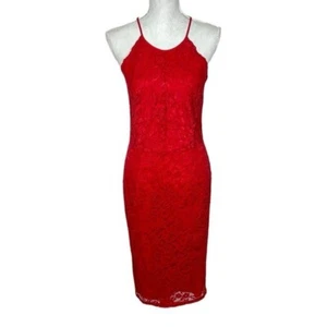 Yumi Kim Dress Women's L Red Lace Save The Date New - Picture 1 of 12
