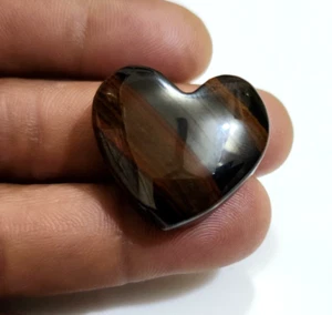 Terrific Ultimate Red Tiger Eye Heart Shape Cabochon 76.70 Crt Loose Gemstone - Picture 1 of 6
