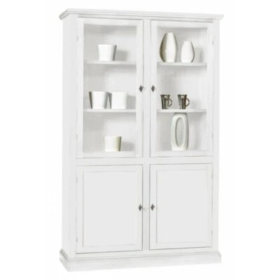 VETRINA DISPENSA LIBRERIA ARTE POVERA BIANCO OPACO CLASSICO 4 ANTE - Image 1 of 4