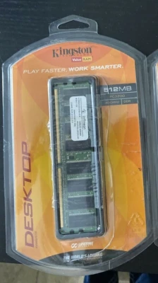 Kingston ValueRAM 512MB 400MHz PC3200 Desktop   new Sealed  1b - Image 1 of 4