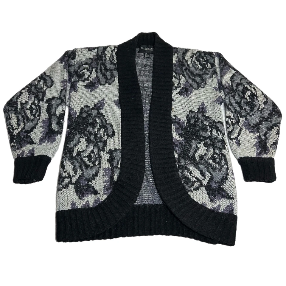 Cárdigan sudadera vintage años 90 Nordstrom para mujer tejido mohair jacquard floral Foto 1 de 4
