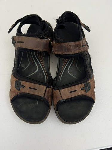 Sandali sportivi uomo ECCO taglia EU 46 US 12 pelle marrone nero