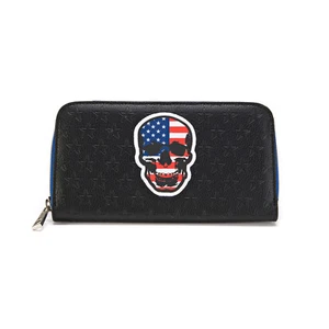 Stars and Stripes Skull Logo Zip Up Wallet - Picture 1 of 1