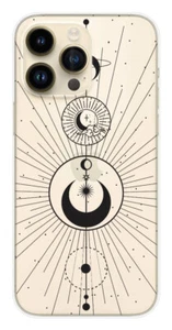 Coque en silicone imprimée compatible Apple iPhone 15 Pro Max Cercles de Lune - Photo 1 sur 3