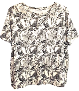 EXCELLENT NEW🌺CREAM & BLACK LEOPARD PRINT TOP ~ TUNIC🌺 SIZE 22 #1030* - Picture 1 of 3