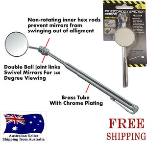 Telescoping Inspection Round Mirror automotive Extending Car Angle View Pen tool - Picture 1 of 7