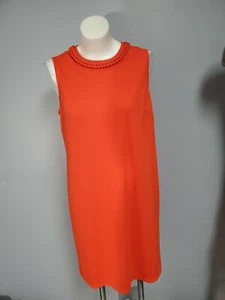 DKNY Womens Sleeveless Round Neck Sheath Dress Orange Size 10 $159 - Picture 1 of 3