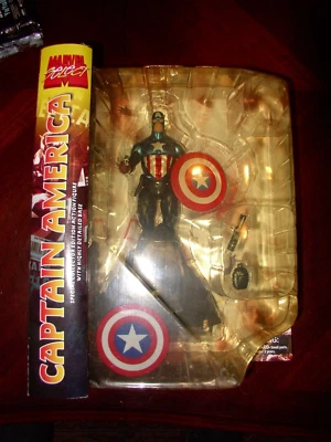 Boneco de ação 2007 Marvel Select Capitão América fechado - Imagem 1 de 4