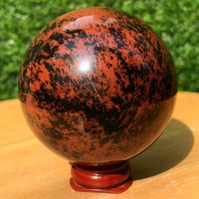 280G Rare Natural Red obsidian Quartz Sphere Crystal Ball Specimen Mineral - Image 1 of 4