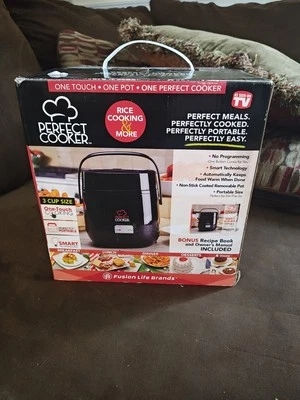 PERFECT COOKER Fusion Life Brands 3 Cup Touch Rice & More - Brand New - Image 1 of 4
