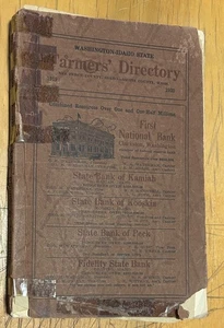 1919 FARMERS BUSINESS DIRECTORY NEZ PERCE COUNTY IDAHO LEWISTON CLARKSTON - Picture 1 of 8
