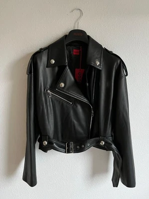 HUGO Damen Kunstlederjacke Bicker Aridera in black Gr 42 - Bild 1 von 4