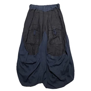 Tina Stephens Brenna Cotton/Linen Bunched Pocket Skirt One Size Italy - Picture 1 of 7