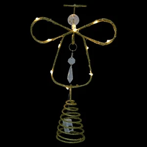 Metal Topper Large Gold Spiral Base Decorative Crystal Holiday Tree - Picture 1 of 12
