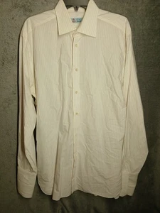 Vintage Mens Borrelli Napoli Neiman Marcus Long Sleeve Cotton Button-up Size 17 - Picture 1 of 7