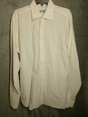 Vintage Mens Borrelli Napoli Neiman Marcus Long Sleeve Cotton Button-up Size 17 - Image 1 of 4