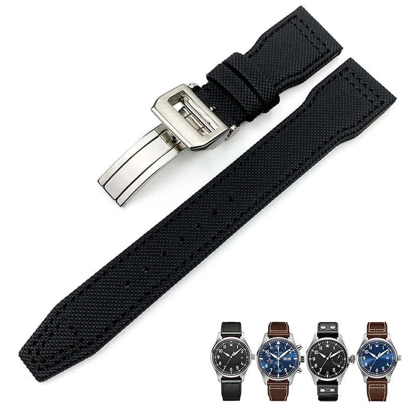 Black Strap Band IWC Pilot Spitfire, Top Gun In Nylon 20,21,22mm - Image 1 of 1