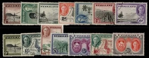 NYASALAND PROTECTORATE GVI SG144-157, 1945 complete set, FINE USED. Cat £90. - Picture 1 of 1