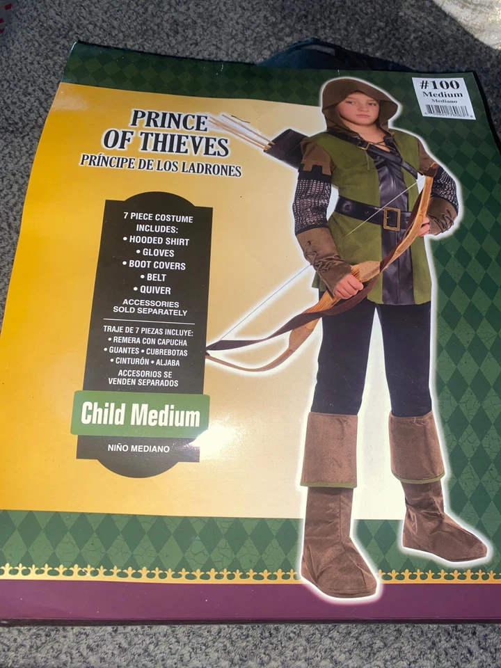 Robin Hood Prince of Thieves Boys Child Costume Size Medium . New  - Image 1 of 3