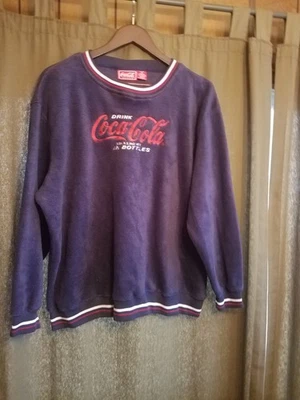 Sudadera Coca Cola Vintage Azul Rojo Logo Bordado Suave Acogedora XL  Foto 1 de 2